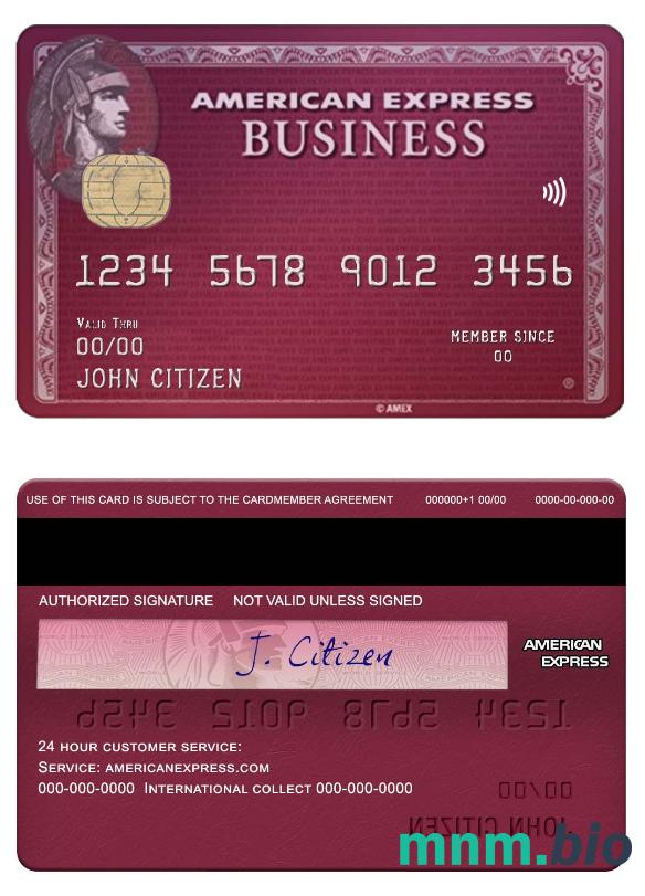 USA BB&T Corp. bank amex biznes plum karta przykład w formacie PSD